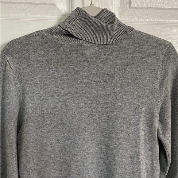 Calvin Klein Sweater Turtleneck Thin Rayon Nylon Casual Grey Gray Women's Small - Picture 10 of 11